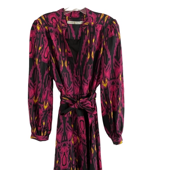 Marie Oliver Fall Silk Dress Size 8 Long Sleeves - Picture 5 of 8